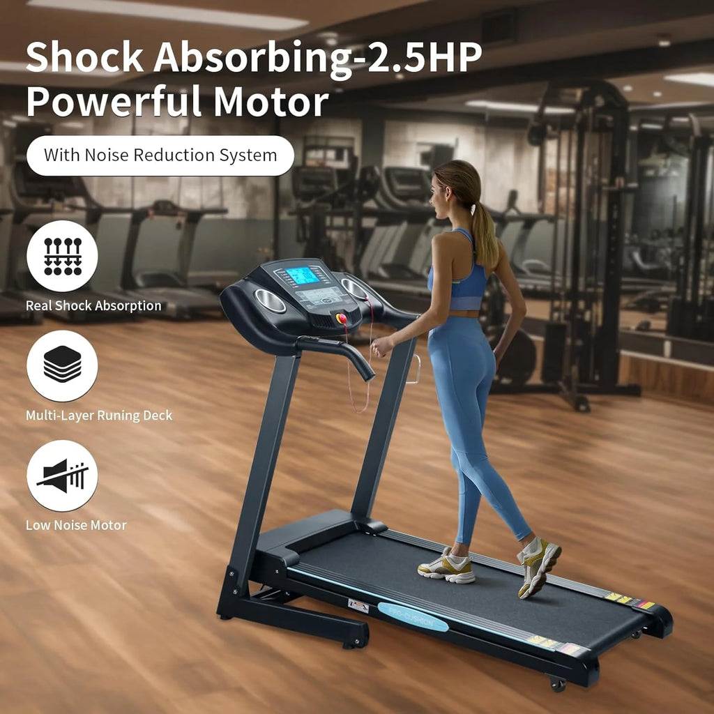 Treadmill with Incline Folding with 12 Level Automatic Incline 2.5hp Power 8.5mhp Speed Running Machine 15 Preset Training Program Electric Treadmill for Home Use