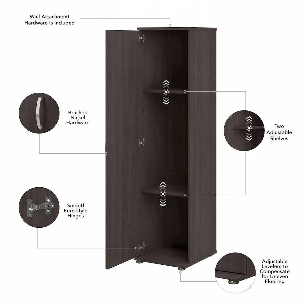 Universal Tall Narrow Storage Cabinet in Platinum Gray - Engineered Wood