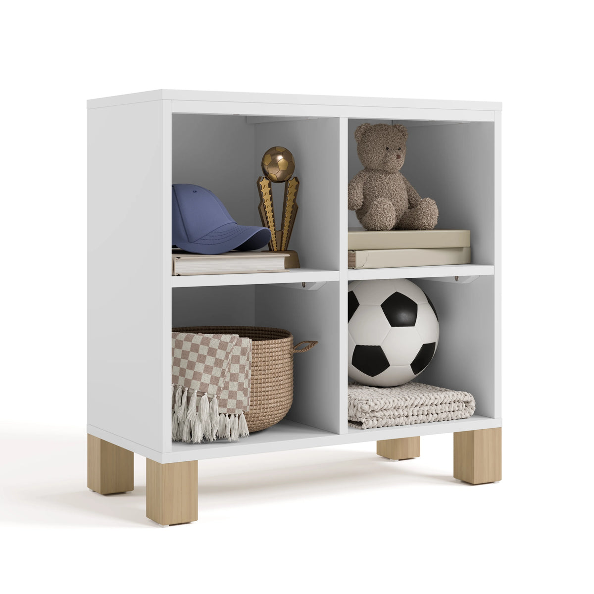 Storkcraft California Cube Organizer Children's Bookcase, Blush with Driftwood
