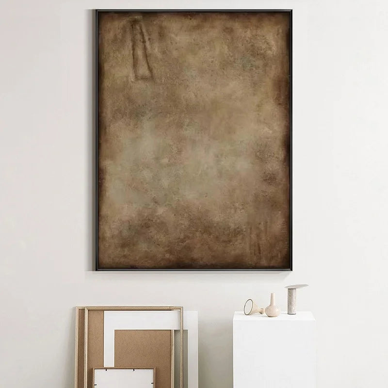 Brown Abstract Painting Wabi Sabi Wall Art Minimalist Painting Neutral Abstract Art Lare Earth Tone Modern Painting Home Decor
