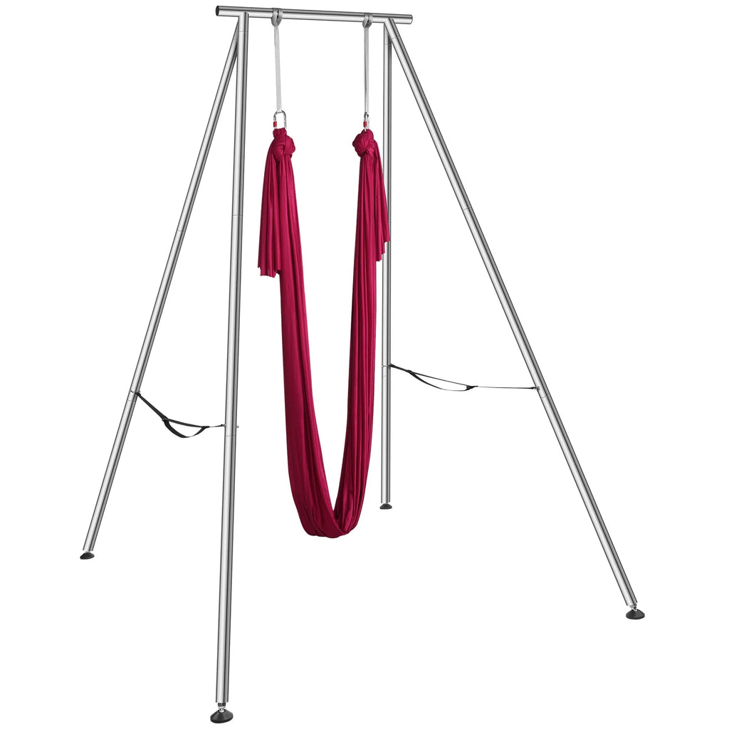 KFFKFF 551.15 lbs Yoga Swing Stand Hammock Aerial Silk Kit Load Yoga Frame Red