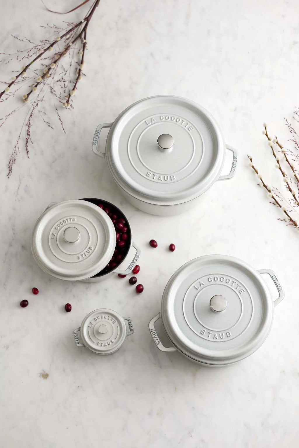 Staub Cast Iron 5.5-qt Round Cocotte - Cherry