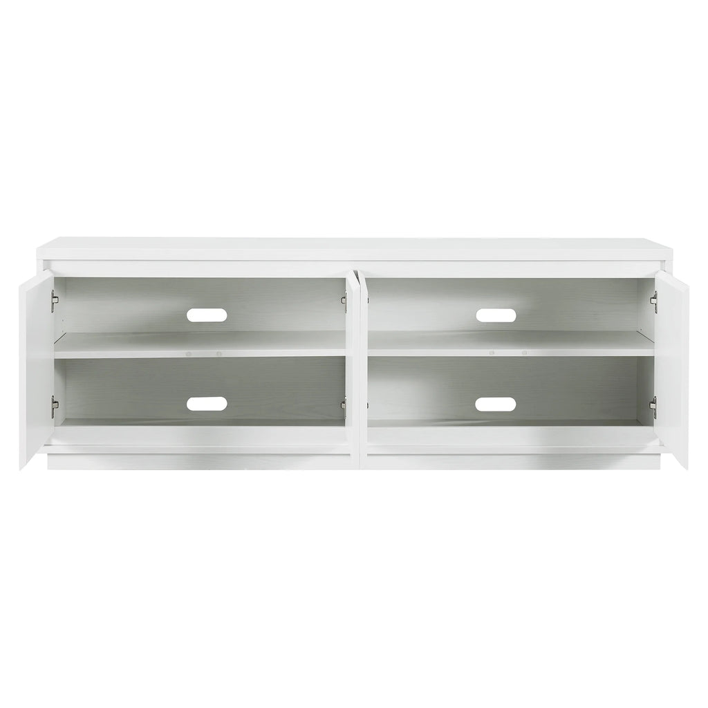 Evelyn&Zoe Hanson Rectangular TV Stand for TV's up to 75", Black Grain
