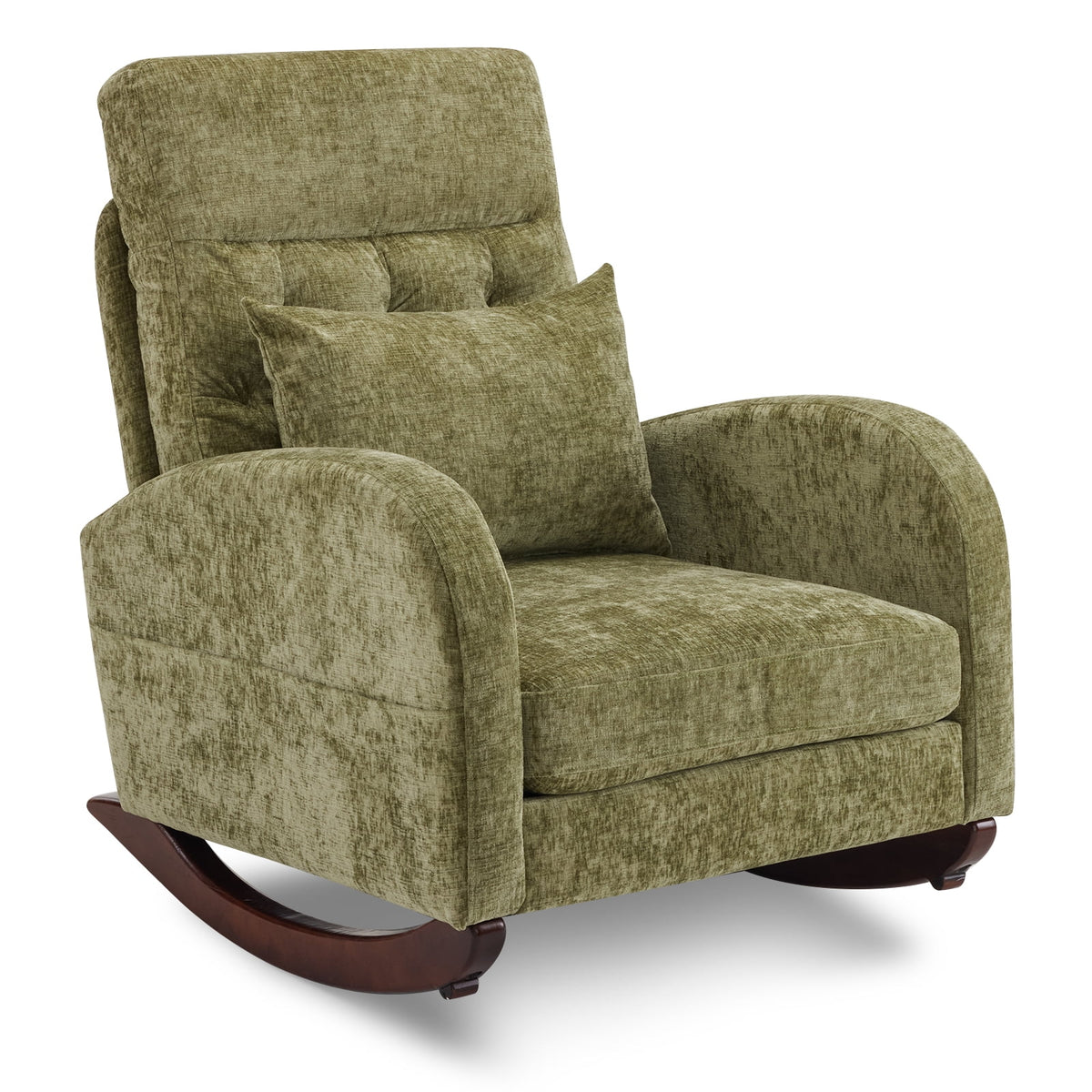 Ktaxon Rocking Accent Chair Glider Reading Chair Comfy Teddy Velvet Upholstered Single Sofa Rocker for Living Room, Nursery, Bedroom Beige