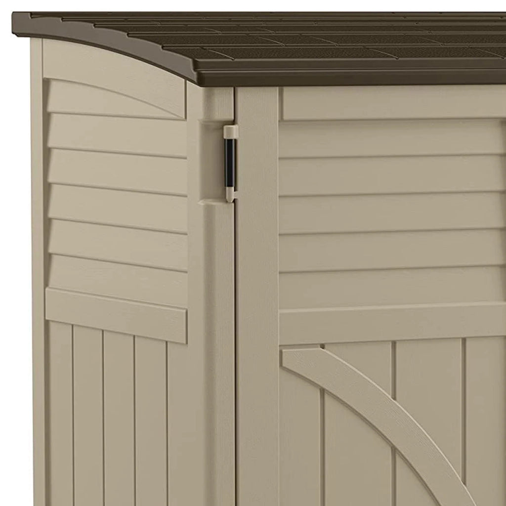Suncast 34 Cubic ft Horizontal Compact Outdoor Storage Shed, Sand