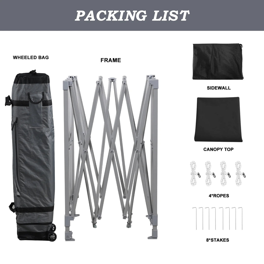 Aoodor Pop Up Canopy Tent with Removable Mesh Window Sidewalls, Portable Instant Shade Canopy with Roller Bag