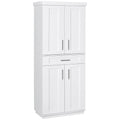 HomCom Modern Kitchen Pantry Freestanding Cabinet Cupboard with Doors and Shelves, Adjustable Shelving