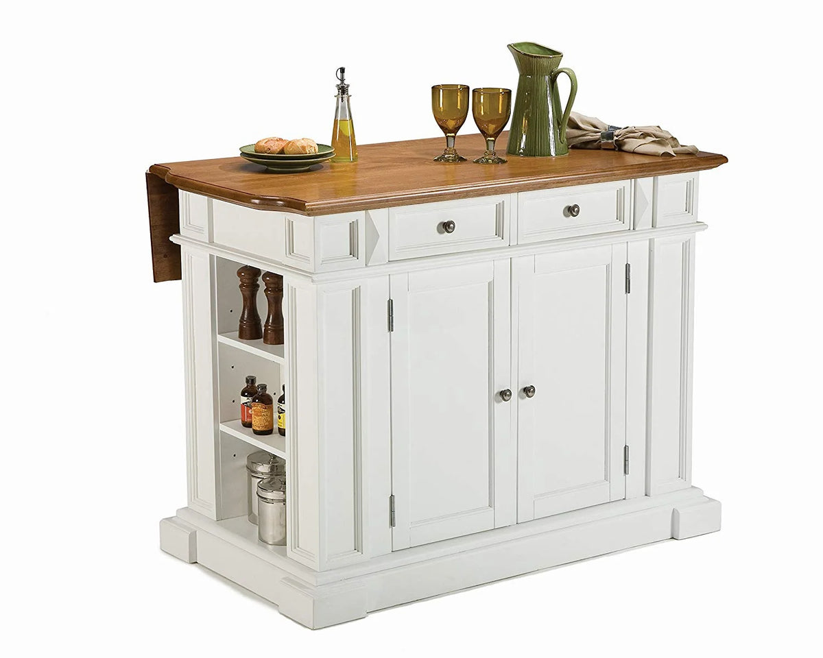 Homestyles Americana Wood Kitchen Island in Black