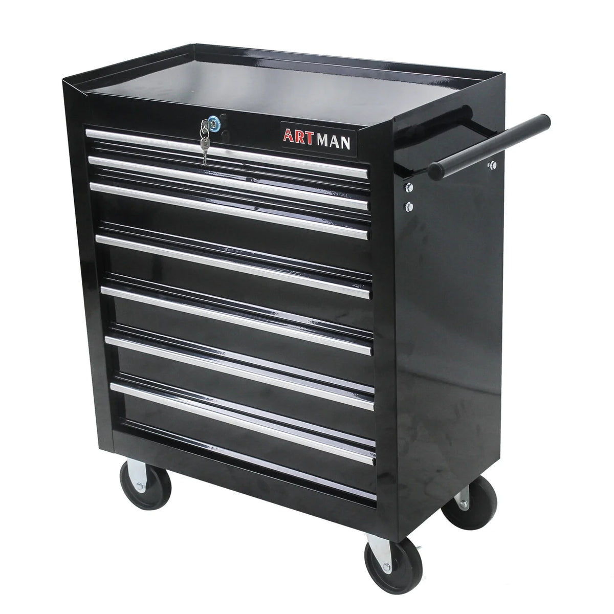 7-Drawer Rolling Tool Chest, Metal Tool Storage Organizer Cart with Locking System and Wheels, Multifunctional Mechanic Tool Cart for Garage, Warehouse, Workshop, Repair Shop, Red