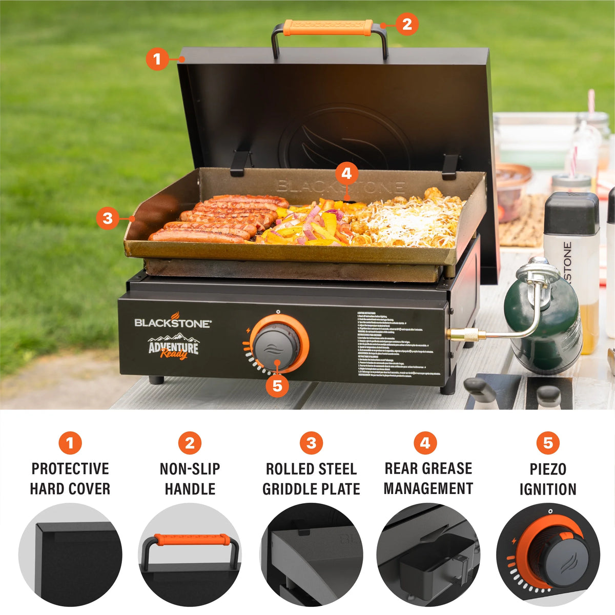 Blackstone Adventure Ready 17�� Propane Griddle with Hard Cover