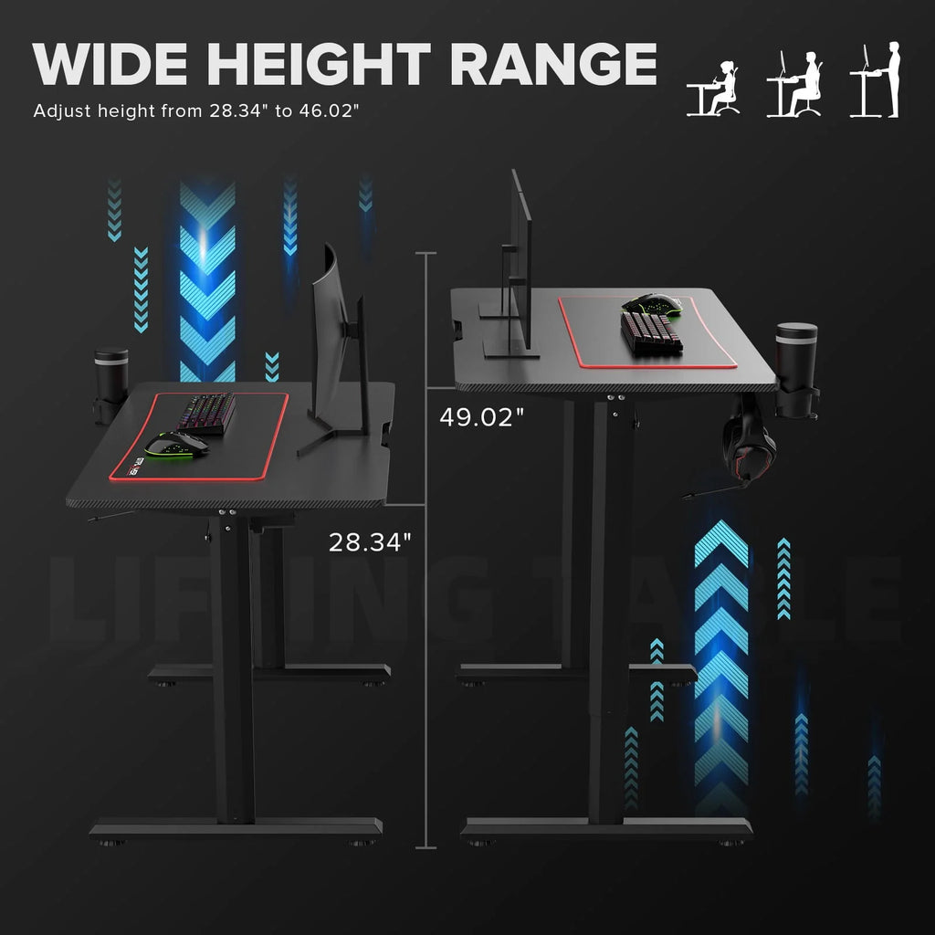 GTRACING 55 Inches Electric Standing Gaming Desk, RGB