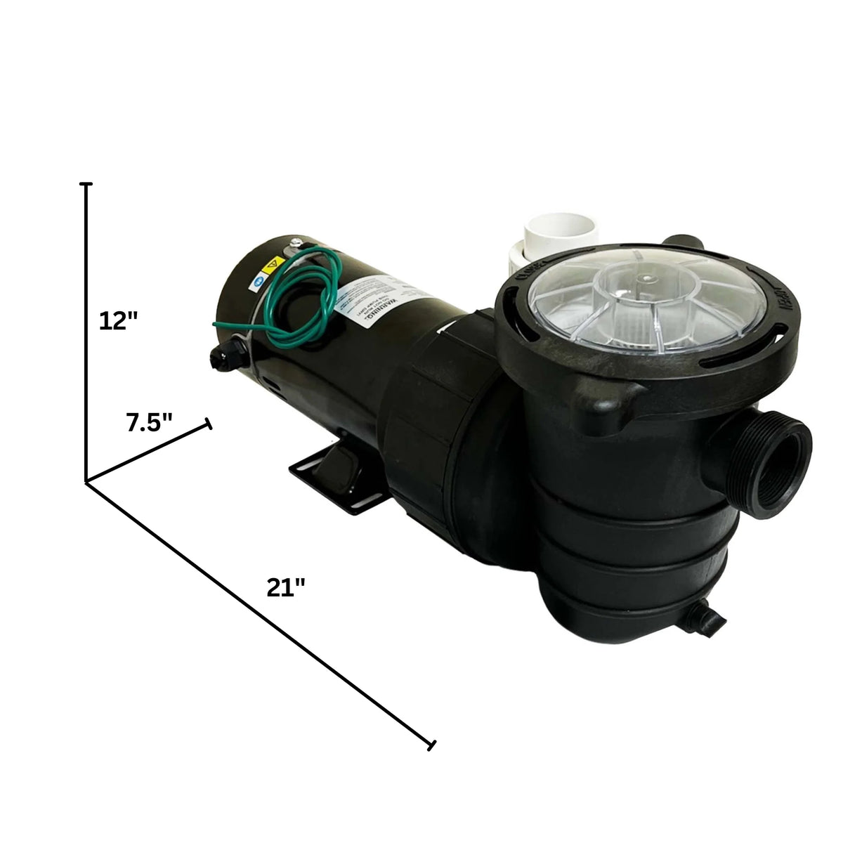 Half Off Ponds Aqua Pulse 1/2 HP Inline Pond and Pool Pump, 4500 GPH, Strainer Basket, 120V