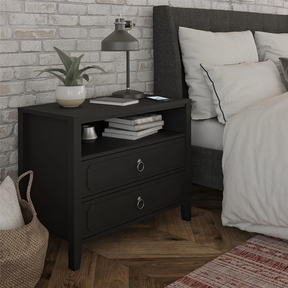 Her Majesty 2 Drawer Nightstand, Mustard Yellow