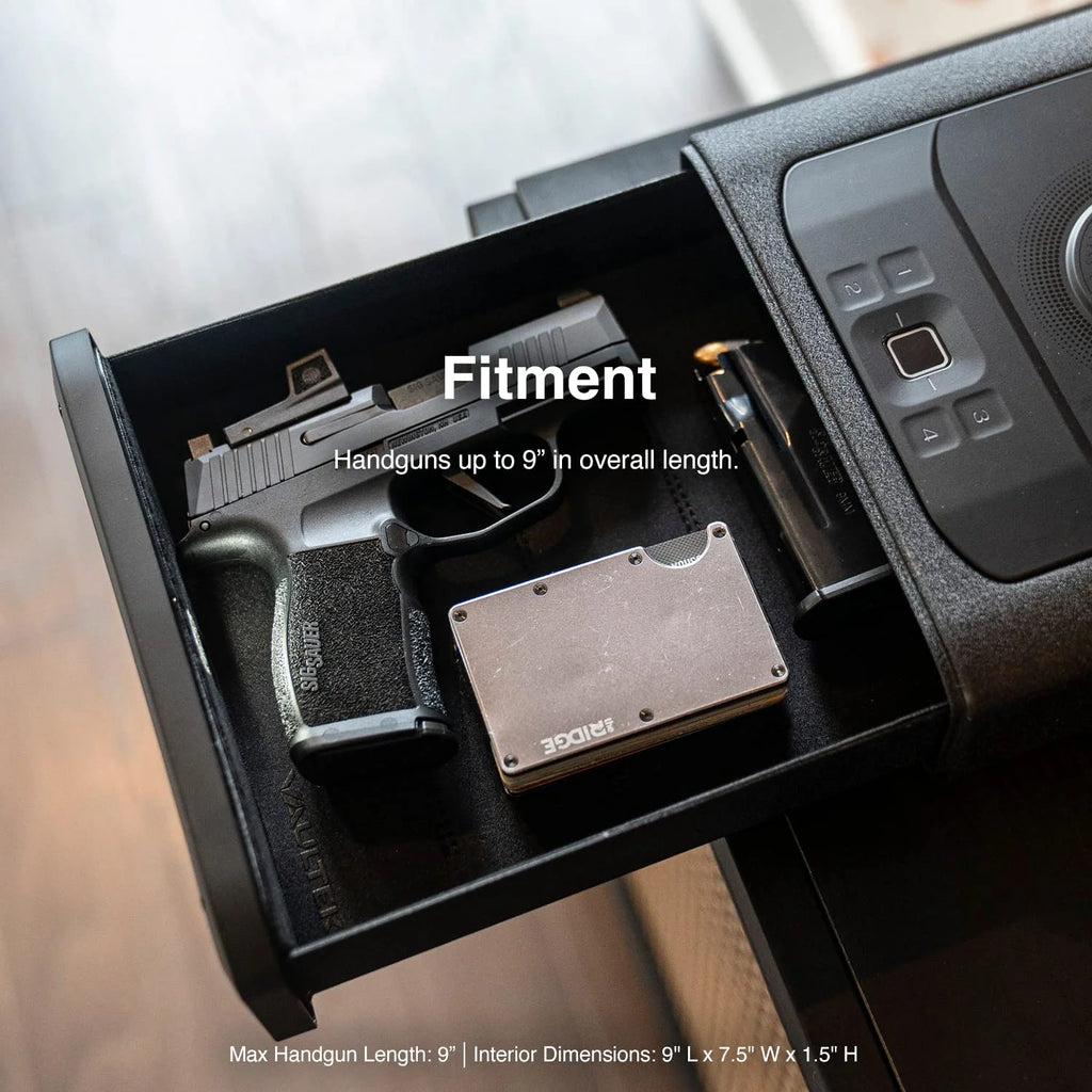 Vaultek? DS2i Smart Station Full-Size Modern Quick Access Safe with Biometric Scanner, Rugged Construction, Auto-Open Drawer, Mountable, Anti-Theft Protection, & Wireless Charging Pad