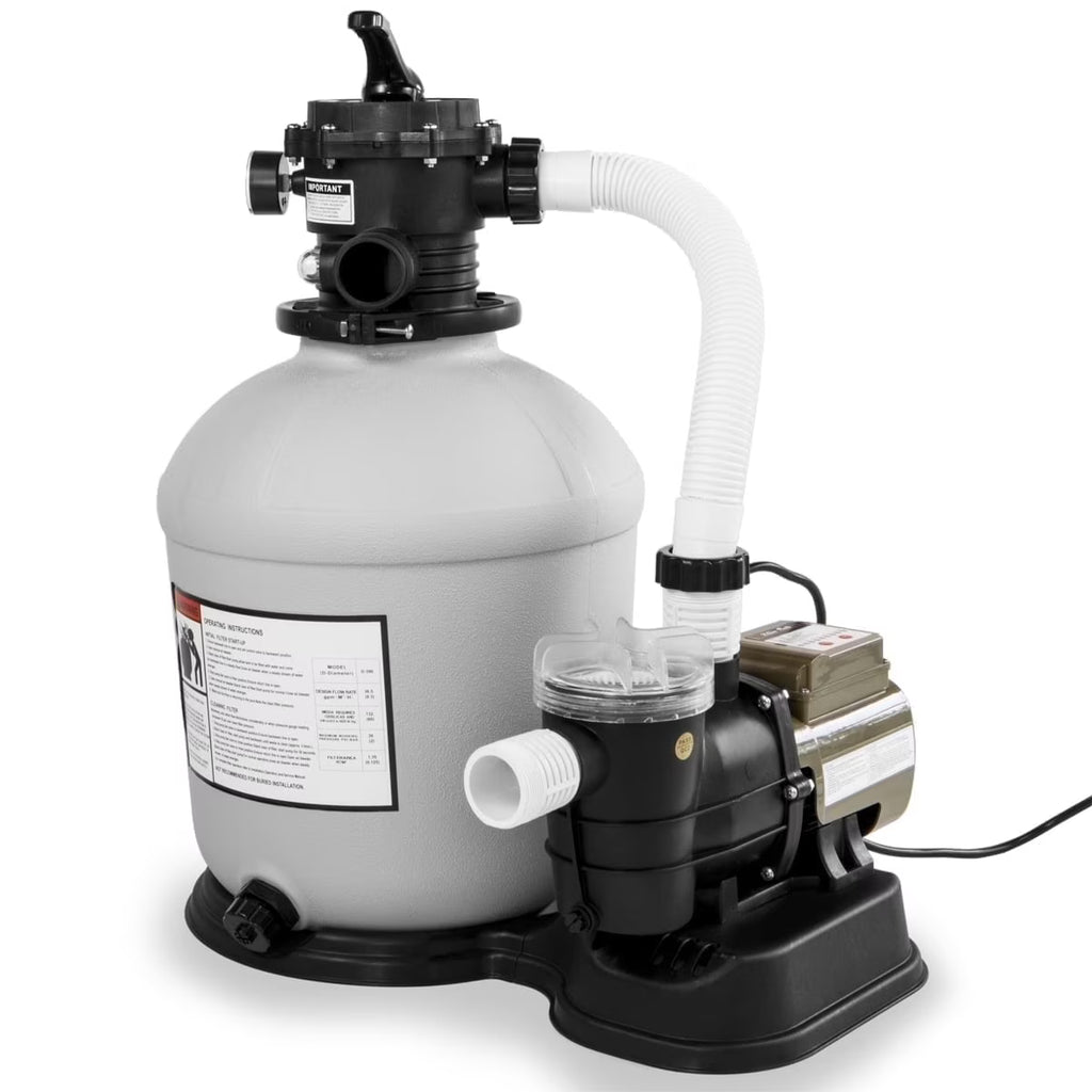 XtremepowerUS Sand Filter Pump for Above Ground Pool, 2400 GPH Pool Filter Pump, 7-Way Valve