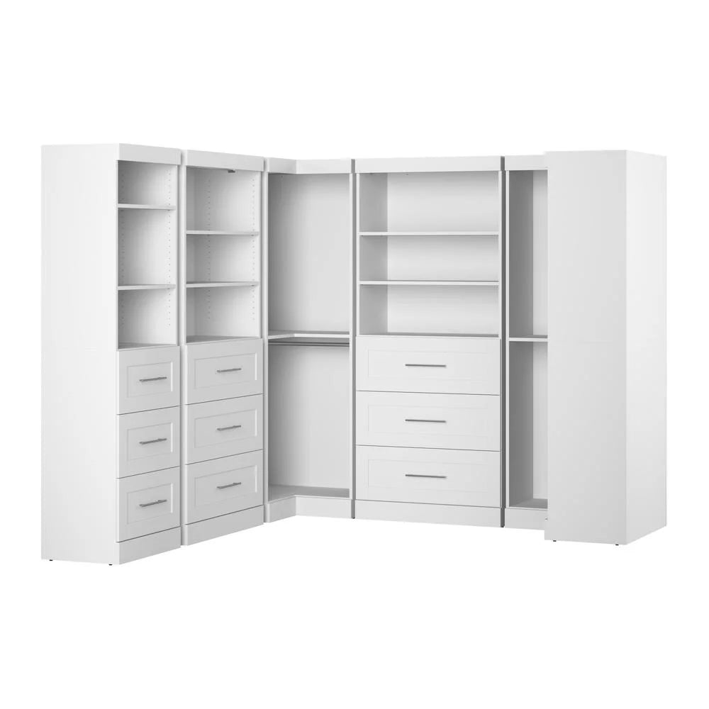 Bestar Pur 161W Walk-In Closet Organizer System in Bark Gray - Engineered Wood