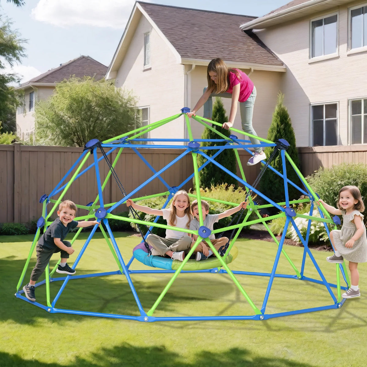 WOSTOO 10FT Climbing Dome,Kids Dome Climber Jungle Gym Outdoor Toddler Play Set for Kids 3-10 Year Outdoor Play , Supports up to 880lbs