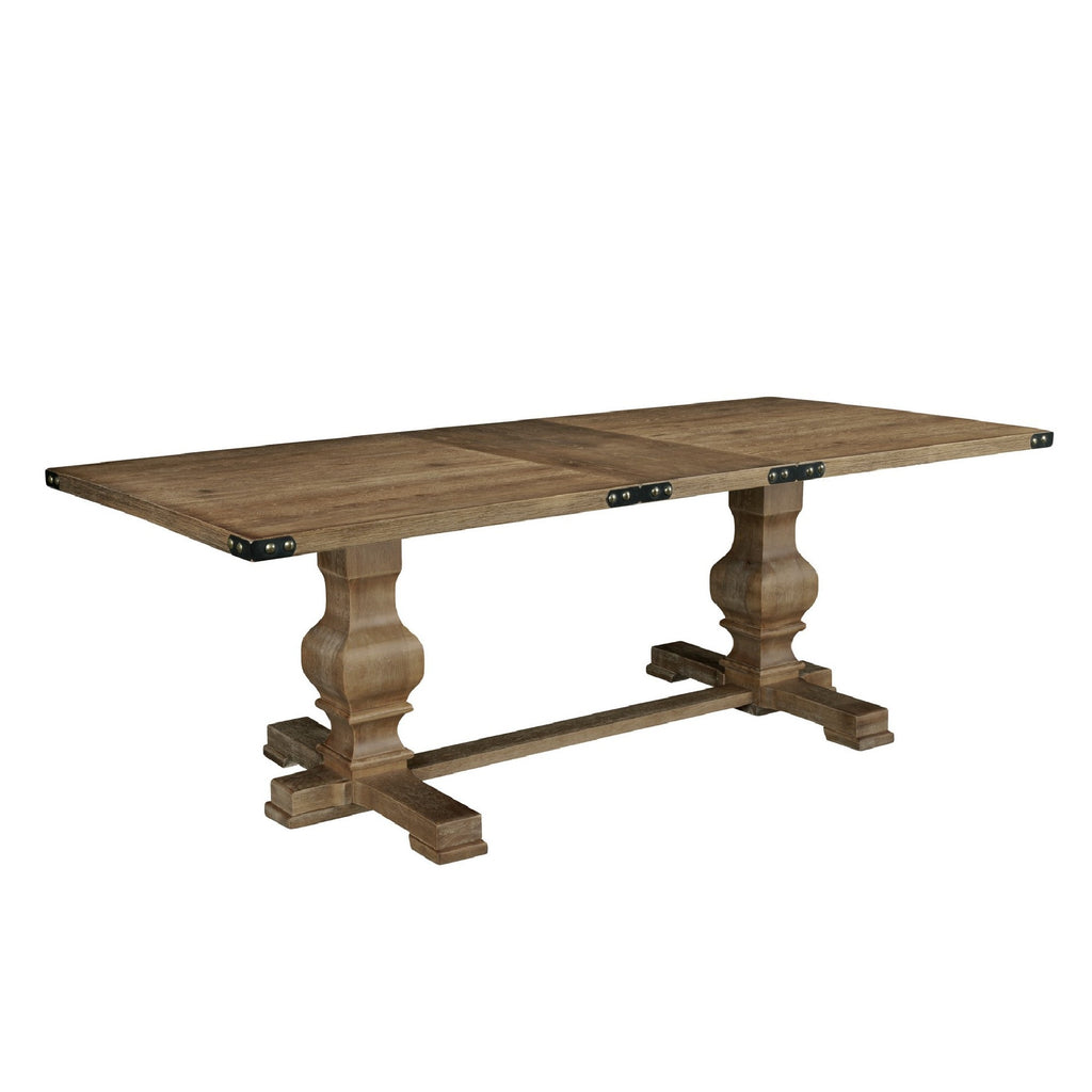 Tyler 88 Inch Classic Rectangular Dining Table Rubberwood Charcoal Gray