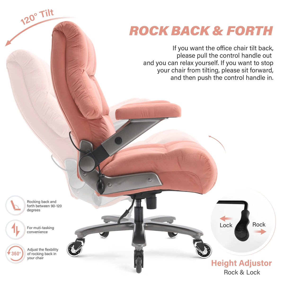 Big and Tall 700lbs Office Chair, Ultra-Soft Fabric Executive Desk Chair, Ergonomic Computer Chair with 3D Flip Up Arms, Adjustable Lumbar Support, Heavy Duty Metal Base and Quiet Rubber Wheel, Black
