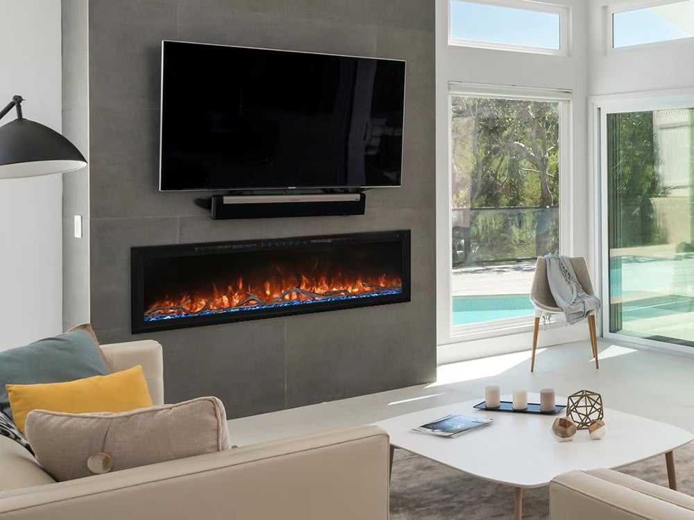 Modern Flames Spectrum Slimline Built-in/Wall Mounted Electric Fireplace, Sizes: 50"-100"