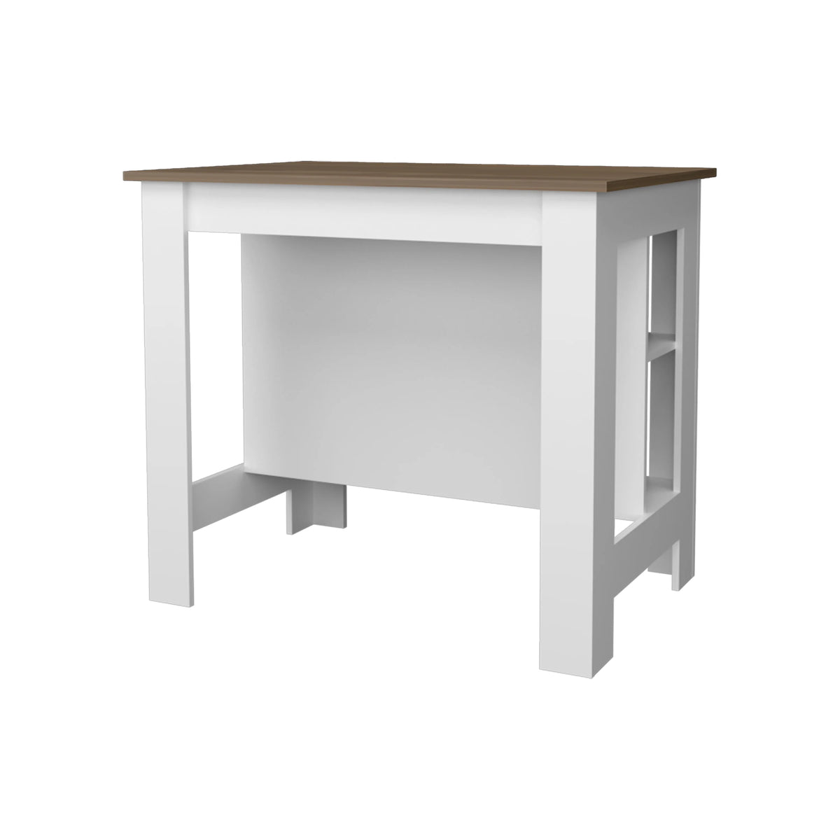Cterwk Kitchen Island with Open Storage Shelf, Perfect for Living Room, Dining Room, Kitchen, Beige + White