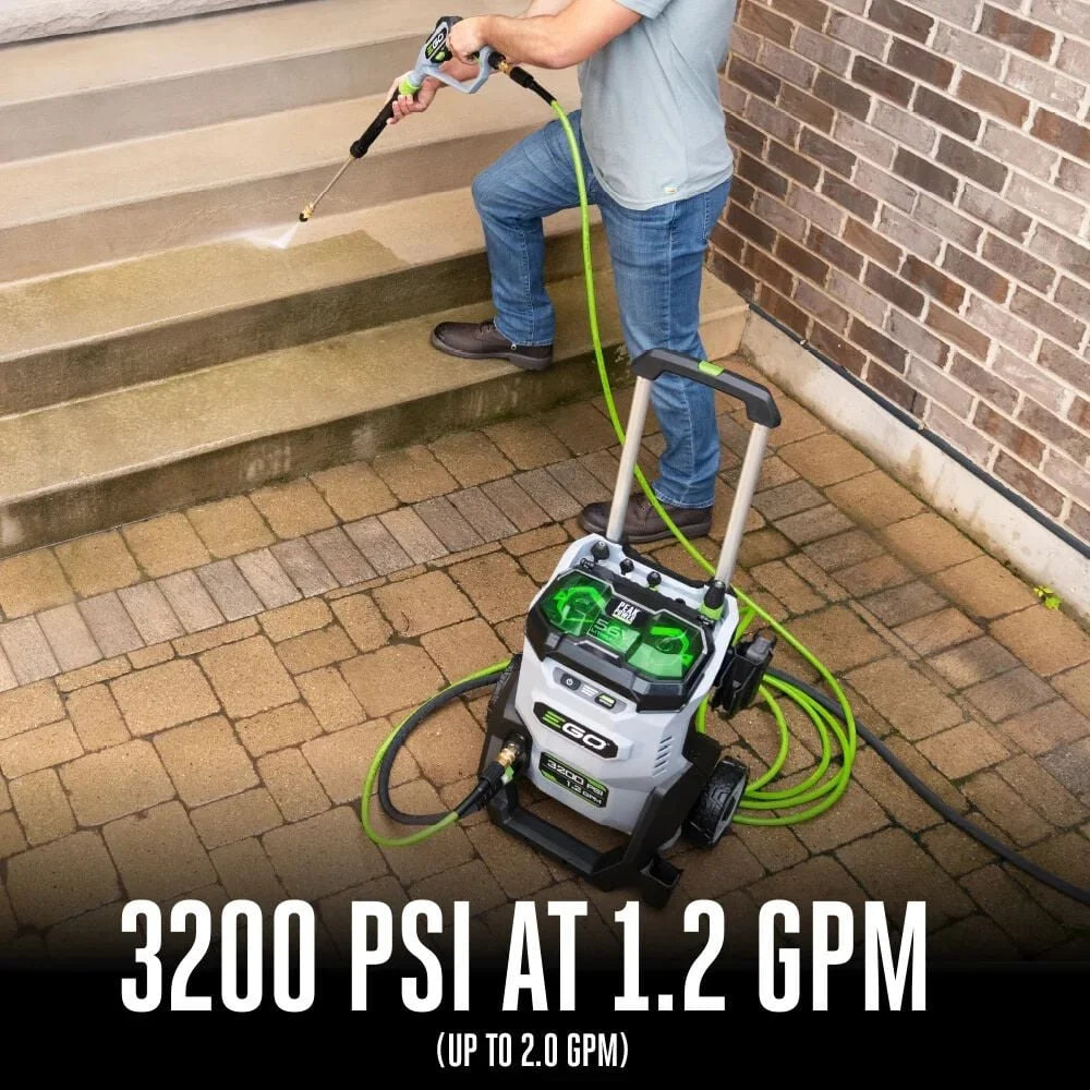 Ego Power+ 3200 Psi 1.2 Gpm Battery Powered Cold Water Pressure Washer With 5 Spray Nozzles Bare Tool