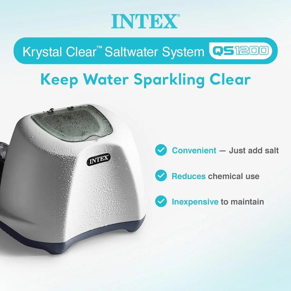 Intex 26661EG Krystal Clear Pool Small and Sleek Saltwater System, 110-120V