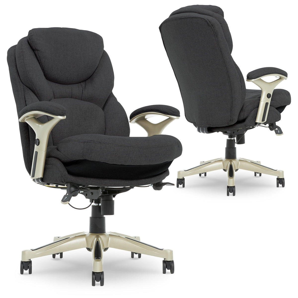 Serta Back in Motion Technology Fabric Executive Office Chair, Light Gray