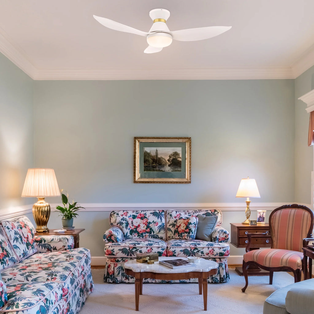 Smaair 45" Smart Ceiling Fan with Remote and Dim Light for Indoor and Outdoor