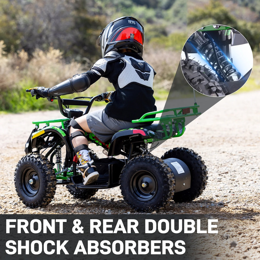 Aoemoe 500W 36V Battery-Powered Ride-On Off-Road 4-Wheeler �C 15 Mile Range, Flame