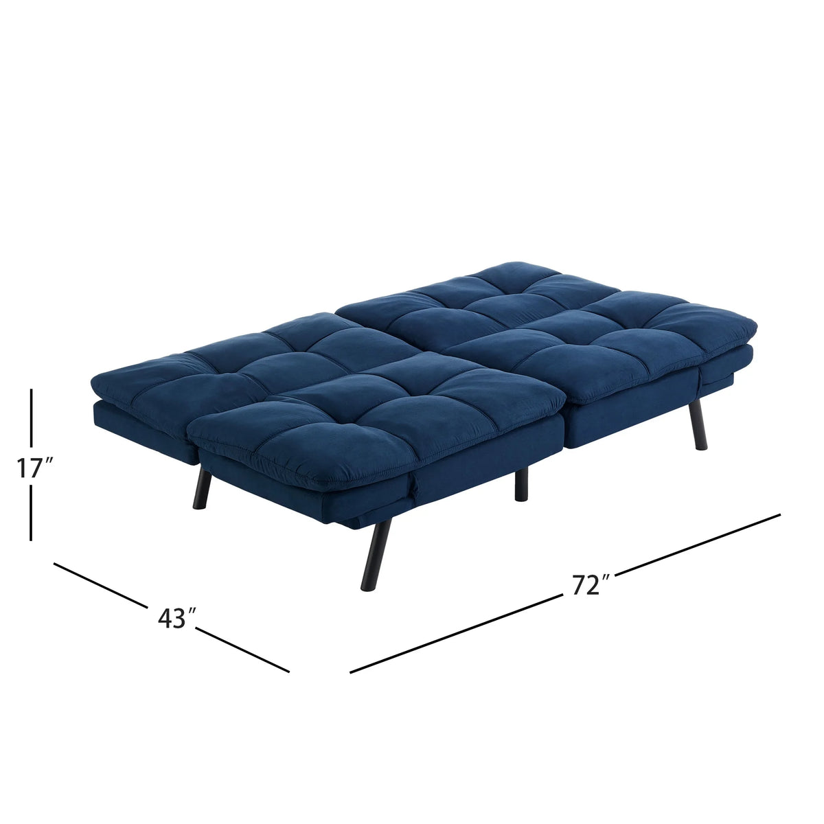 Mainstays Memory Foam Futon with 72",Black