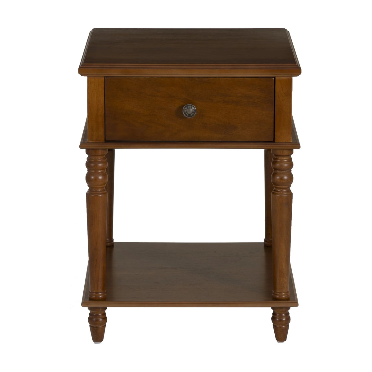Powell McGhie Single Drawer Indoor End Table with Shelf, 26" Tall, Natural