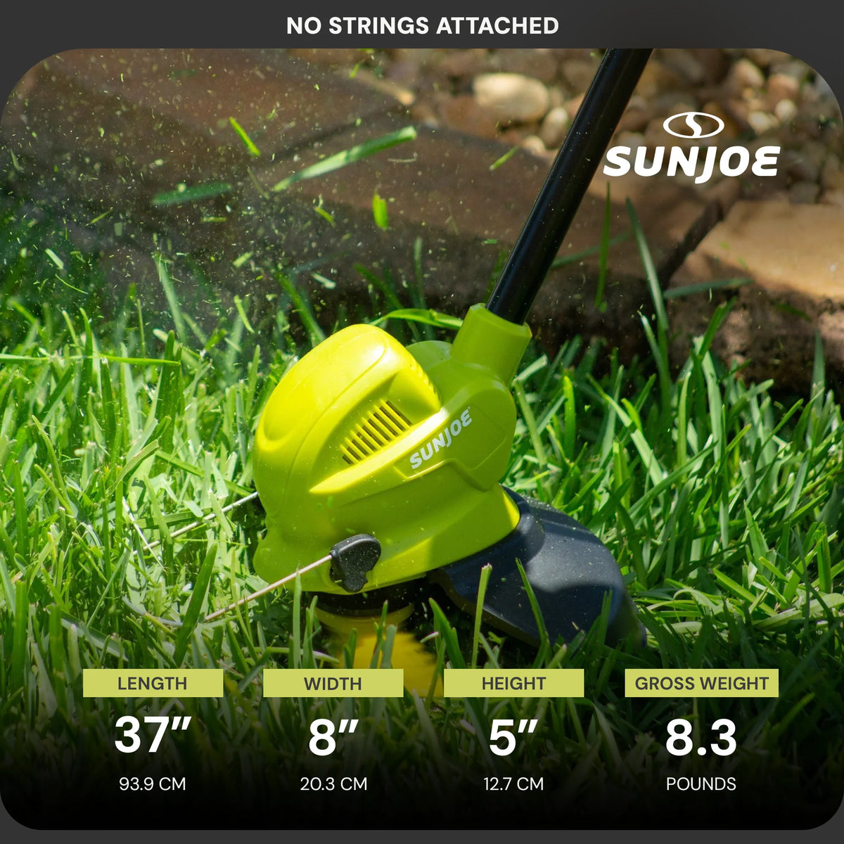 Sun Joe 10�� Stringless Lawn Trimmer, Battery Charger, SharperBlade, Green, 24V-SB10-LTE