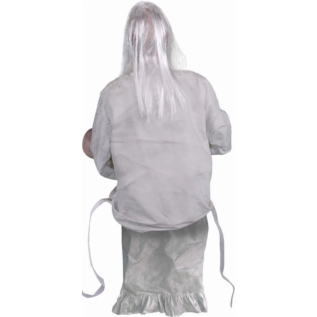 Haunted Hill Farm 2.9 ft Animatronic Gravely Granny by Tekky Halloween Decoration with Motion-Activated Sounds, HHGRVLYGRNY-1FLSA