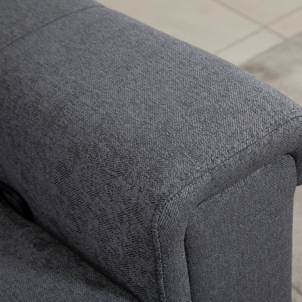 HOMCOM Modern 2 Seater Manual Reclining Sofa Loveseat Couch with Linen Fabric and Thick Sponge Padding for Living Room, Grey