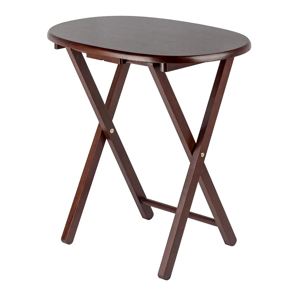 Winsome Nathan 5-Piece Snack Table Set, Oval Tops, Cappuccino Finish