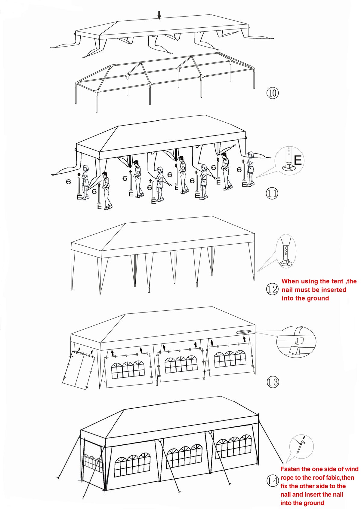10'x30' Outdoor Party Tent with 8 Removable Sidewalls, Waterproof Canopy Patio Wedding Gazebo, Black