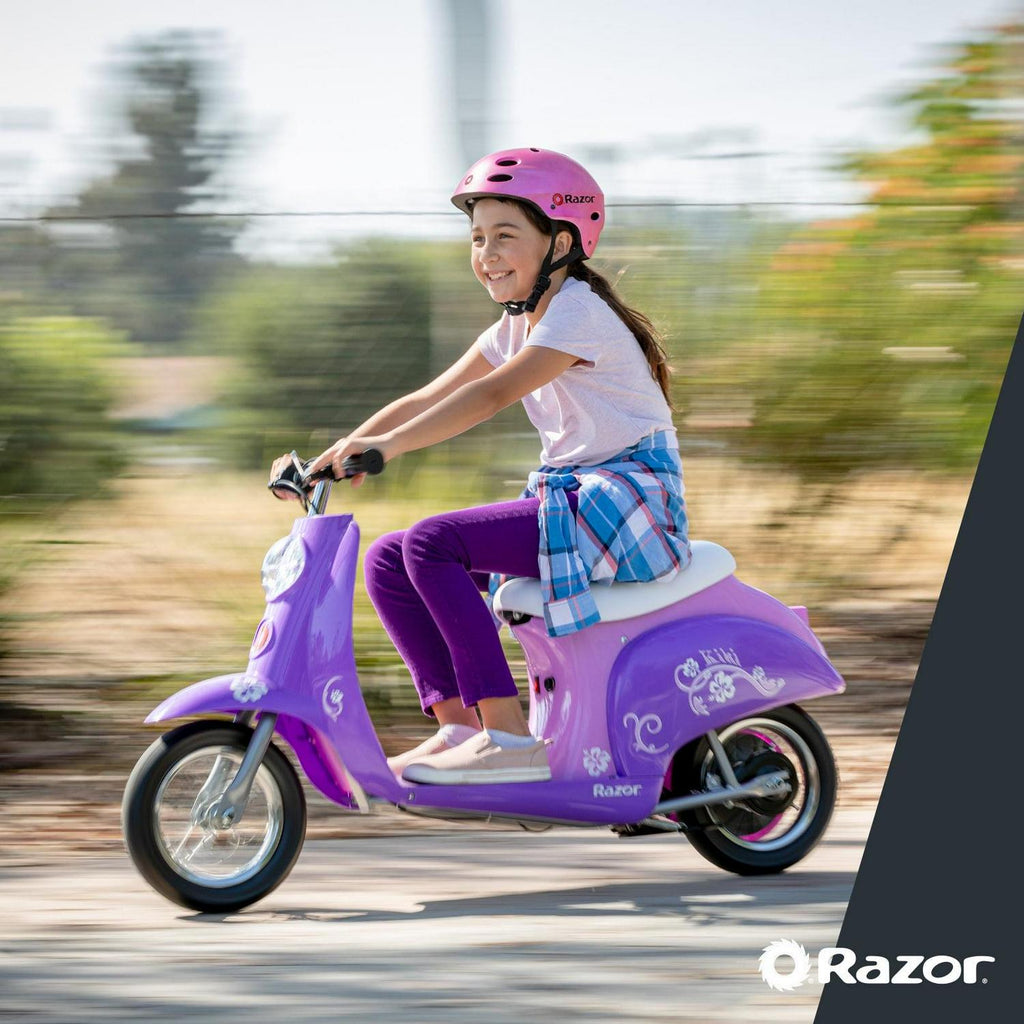 Razor Pocket Mod Miniature Euro-Style Electric Scooter - Kiki Purple. up to 15 mph. for Teen 13+