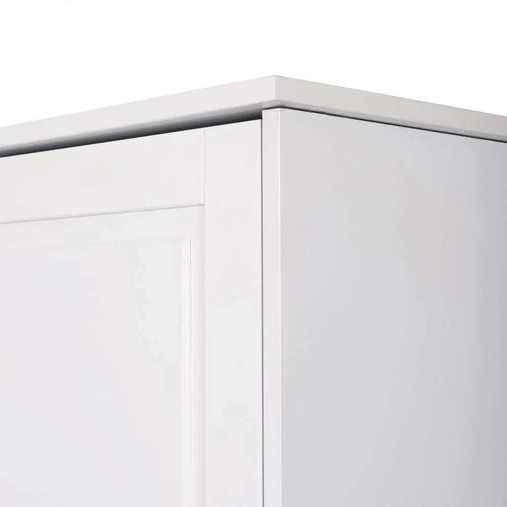 UBesGoo 72" Traditional Freestanding Kitchen Pantry Cabinet Wardrobe Armoire, White