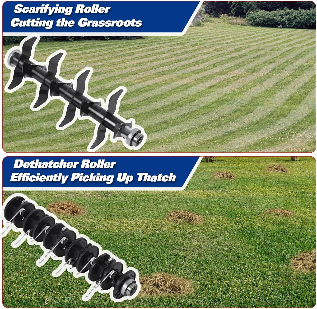 BILT HARD Dethatcher Scarifier Electric Powered, 12 Amp Copper Motor 13 inch Raking Width with 8 gal Thatch Bag