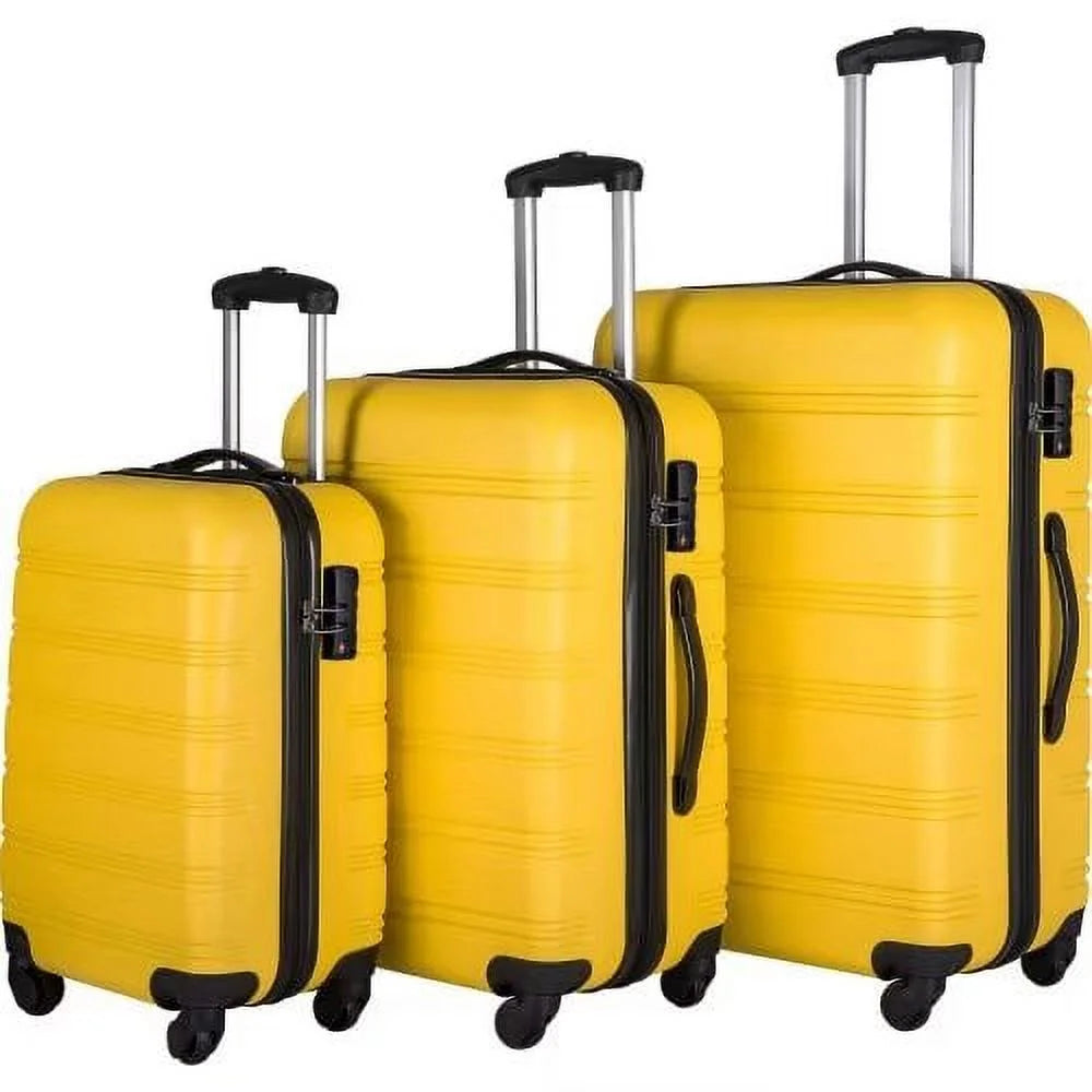 Expandable Suitcase Set of 3 with Double Spinner Wheels, Indestructible PP Material Hard Shell Luggage Sets TSA Lock, Carry on Expandable, Lightweight,20" 24' 28",Pink