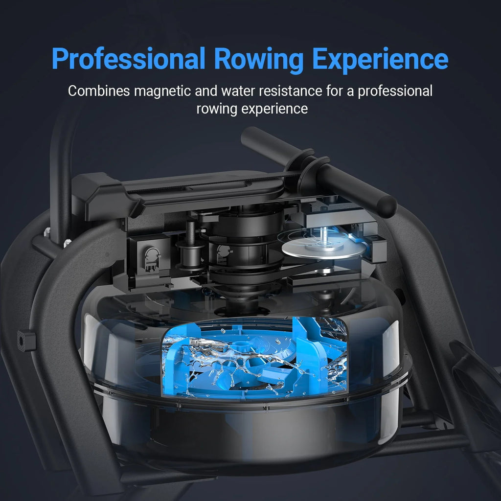 MERACH Water Rowing Machine 16 Levels Magnetic Auto Resistance 350lb Max Weight Rower for Home