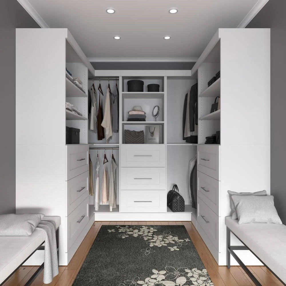 Bestar Pur 161W Walk-In Closet Organizer System in Bark Gray - Engineered Wood