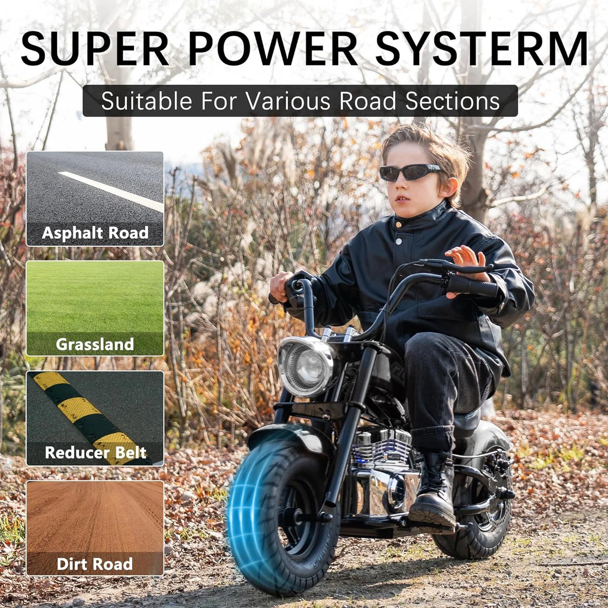 DEYGIA 24V 250W Kids Electric Dirt Bike, 12.5 MPH & 10-Mile Range, 176lb Capacity, Dual Suspension + Disc Brake, Twist Throttle - Electric Motorbike for Ages 8-14