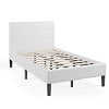 Costway Twin Upholstered Bed Frame Button Tufted Headboard Mattress Foundation Grey