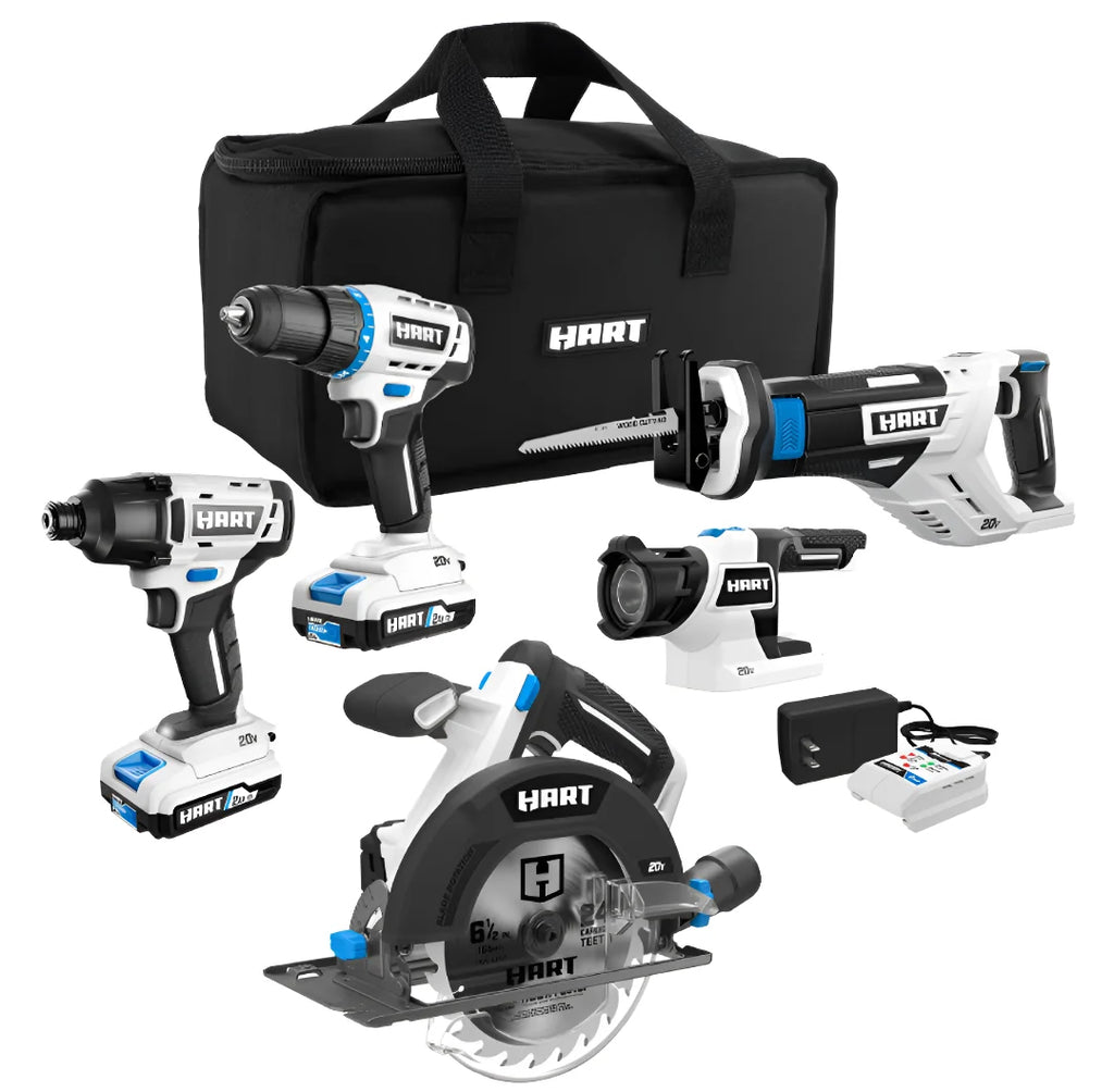 HART 20V 5-Tool Combo Kit with 70PC Drill & Drive Bit Set