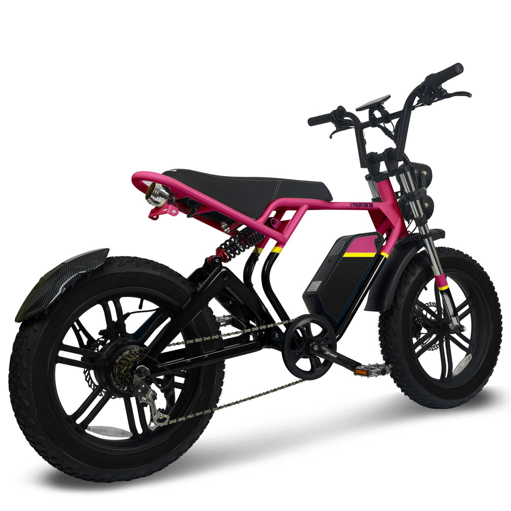 Phantomgogo Electric Bike for Adults Electric Bicycle with Fat Tire Ebike with Full suspension Montiain bike Max Load 330LB, 7 Speed, Removable Battery Moped E-Bike