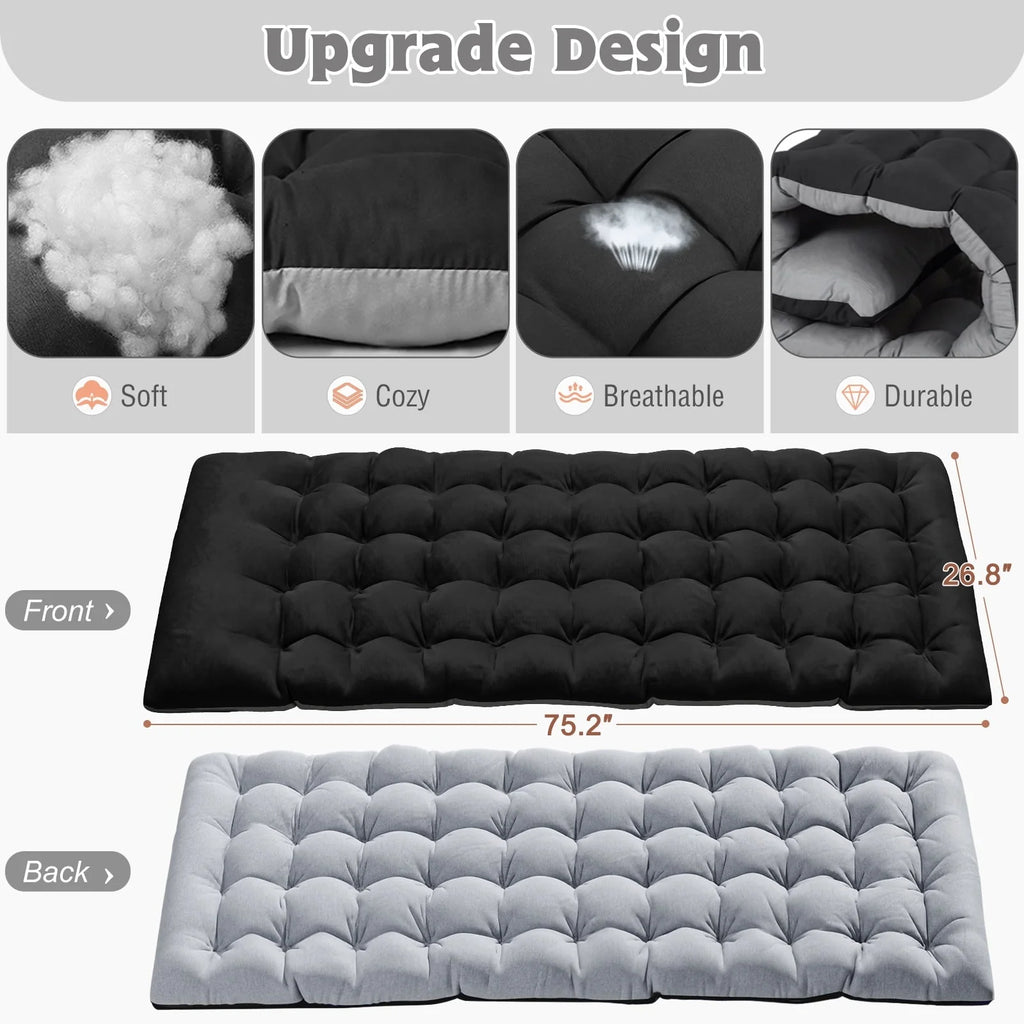 MOPHOTO Portable Beds Frame with Mattress, Folding Camping Cot, Folding Home Guest Beds, Foldaway Rest Cots for Adults Kids, Office Nap Cot, Hideaway Cots