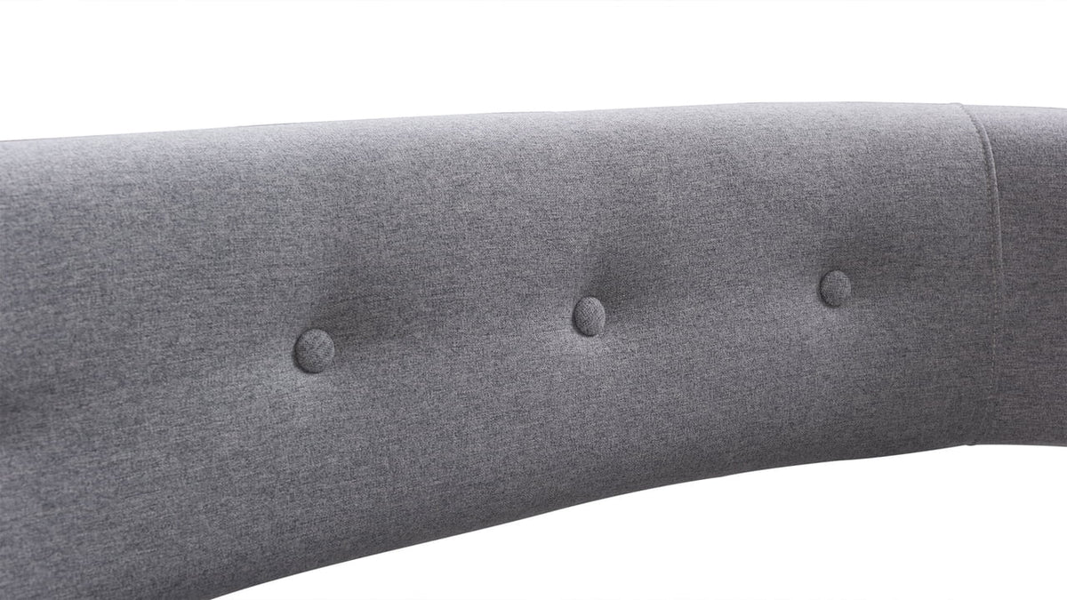 Jennifer Taylor Home Jared Roll Arm Tufted Polyester Fabric Bench, Sky Neutral Beige