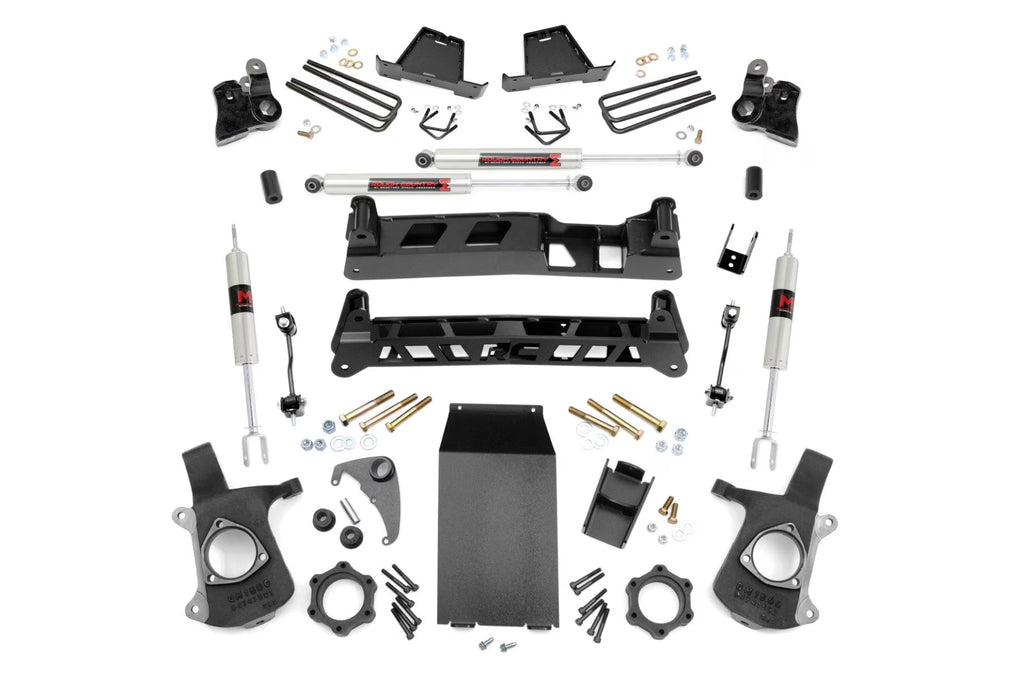 Rough Country 6" Lift Kit w/M1 Shocks for 99-06 Chevy/GMC 1500 4WD - 27240 Fits select: 1999-2002 CHEVROLET SILVERADO, 1999-2000 GMC NEW SIERRA